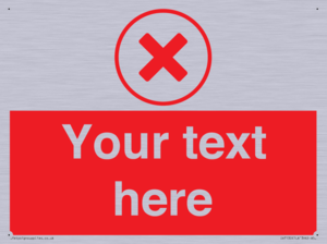 Custom red background, red cross in circle sign